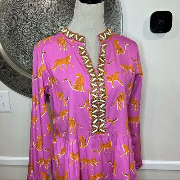 NWT $365 Sheridan French Abigail dress in pink cheetah – Size M - Picture 2 of 12